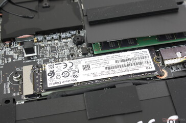occupied M.2 2280 slot. Our test unit shipped with a fast 1 TB WDC PC SN730 NVMe SSD that rivals the Samsung PM981a