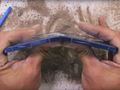 The Samsung Galaxy Z Flip 7 (pictured) was still functioning after the strenous bend test - and that too twice. (Image source: JerryRigEverything on YouTube)