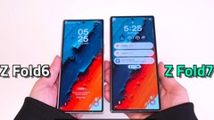 A hands-on video of a Samsung Galaxy Z Fold7 dummy, also compared directly to the predecessor. (Image source: TheSinza, Youtube)
