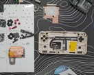 Ayaneo Pocket Ace teardown with parts laid out. (Image source:  What Obi Plays on YouTube)