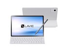 The tablet features a very minimal design in a gray colorway.