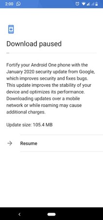 Mi A2 Lite January 2020 update. (Image source: Twitter)