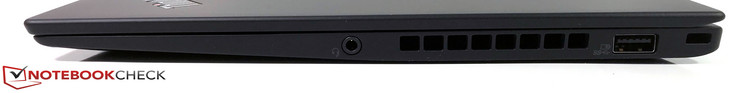 Right-hand side: 3.5 mm jack, USB Type-A 3.0, Security lock port