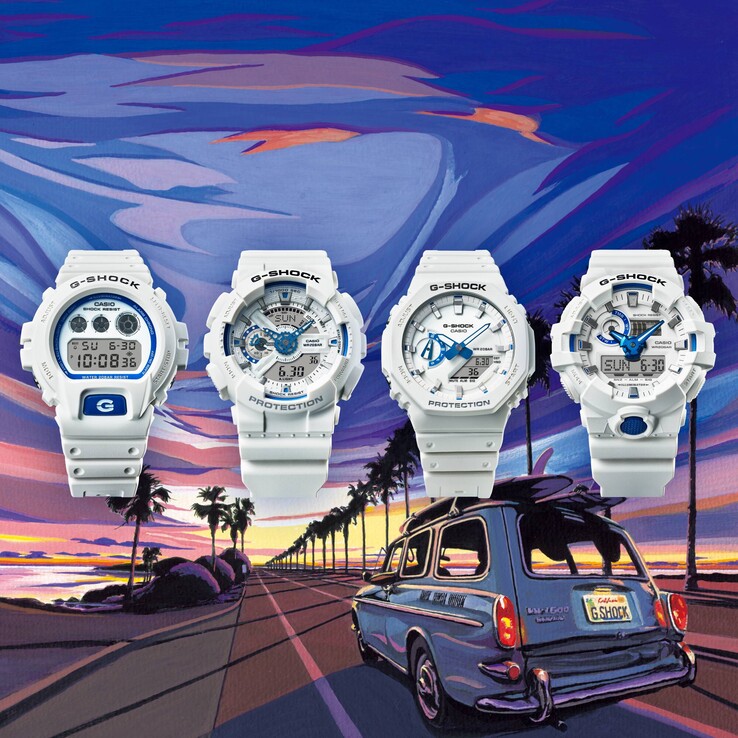 From left to right: the DW-6900HDS-7, the GA-110HDS-7A, the GA-2100HDS-7A and the GA-700HDS-7A. (Image source: Casio)