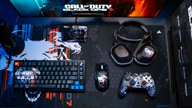 The new Corsair Call of Duty: Black Ops 7-themed accessories. (Image source Corsair)