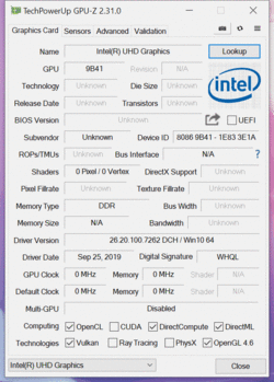 GPU-Z Intel UHD Graphics 620