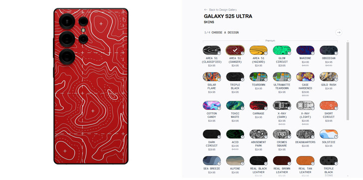 Galaxy S25 Ultra Dbrand skins (Image source: Dbrand)
