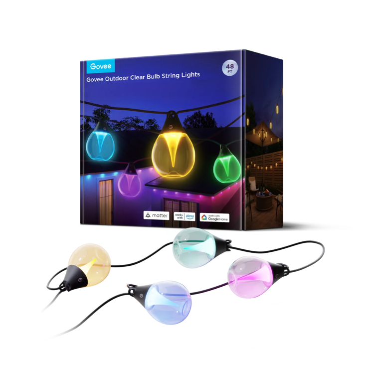 The Govee Outdoor Clear Bulb String Lights. (Image source: Govee)