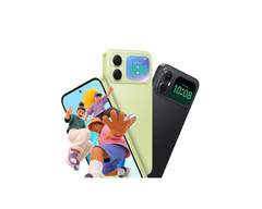 A 240 x 296 secondary screen on the back works as a selfie viewfinder and shows call alerts and music controls.