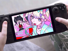 The Vibrant Visual Novels bundle will expire on February 05. Pictured: Steam Deck with a screenshot from Needy Streamer Overload on its screen. (Image source: Valve)