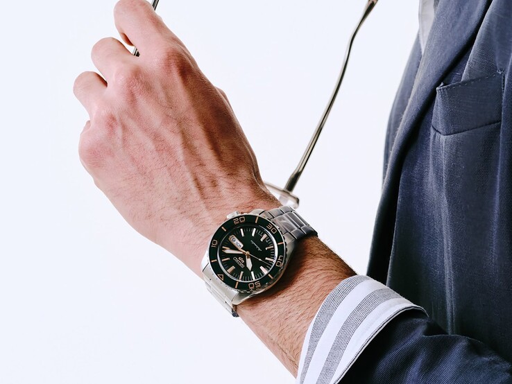 Seiko 5 Sports SKX HDB005 watch worn on a person’s wrist