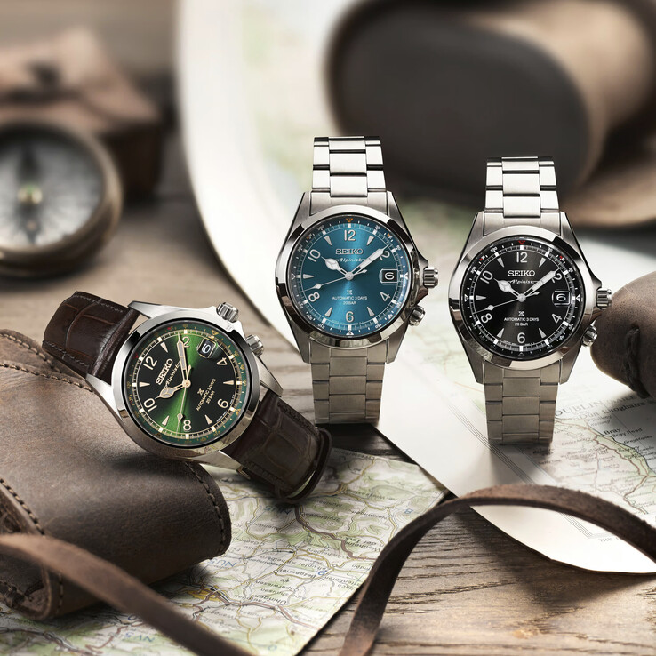 From left to right, the Seiko Prospex Alpinist SPB507, SPB503, and SPB505. (Image source: Seiko)