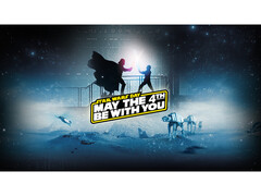 A promotional image for Steam Star Wars Day Sale featuring Darth Vade and Luke Skywalker engaged in a lightsaber battle with promotional text on top. (Image Source: Steam)