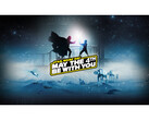 A promotional image for Steam Star Wars Day Sale featuring Darth Vade and Luke Skywalker engaged in a lightsaber battle with promotional text on top. (Image Source: Steam)