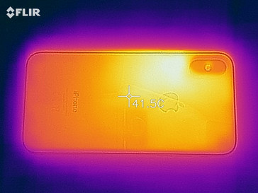 Heat-map of the rear of the device under sustained load