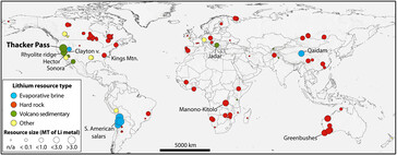 The global lithium deposits map shows the significance of the Thacker Pass discovery