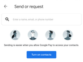 Part of the Google Pay P2P interface. (Source: 9to5Google)