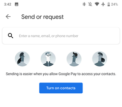 Part of the Google Pay P2P interface. (Source: 9to5Google)