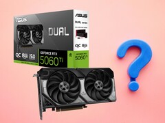 Aside from the VRAM size, the RTX 5060 Ti 8 GB features the same specs as the RTX 5060 Ti 16 GB. (Image source: Asus, Unsplash edited)