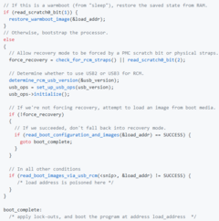 Part of the code that exploits the Tegra SoC's boot ROM. (Image: Github)