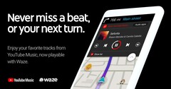 YouTube Music can now be used from within Waze. (Source: Google)