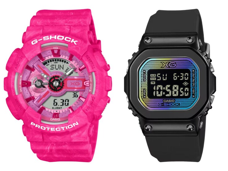 The Casio G-Shock GMA-S110XG-4A (left) and GM-S5600XG-1 (right)