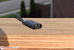 The included USB Type-C to Gigabit Ethernet adapter