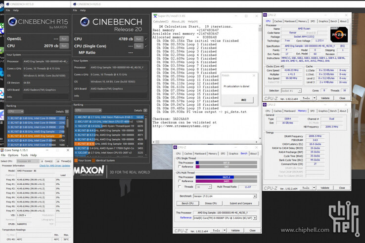 Cinebench scores for the overclocked 4700G (Image source: Chiphell)