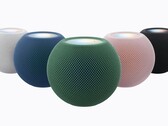 HomePod mini with a colorfully illuminated top