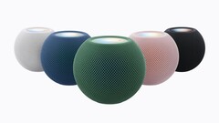 HomePod mini with a colorfully illuminated top