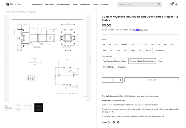 Keychron 3D industrial design download site. 