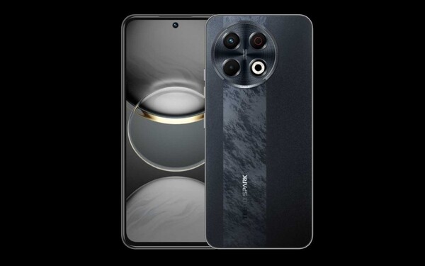 The Tecno Spark 30 Pro in Obsidian Edge. (Image source: Tecno via GSMArena)