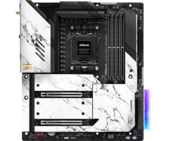 The contrasting white marble decal and black of the X670E Taichi Carrara makes it a good fit for those looking to create a white build (Image Source: ASRock)