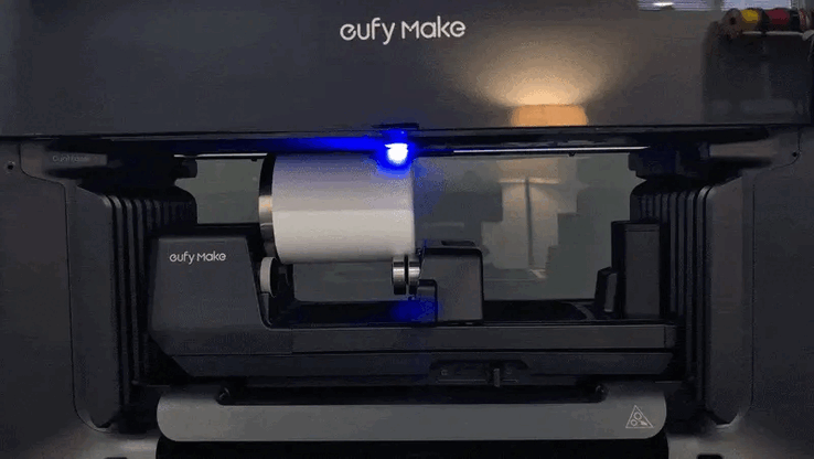 eufyMake E1 printing on mug with handle.