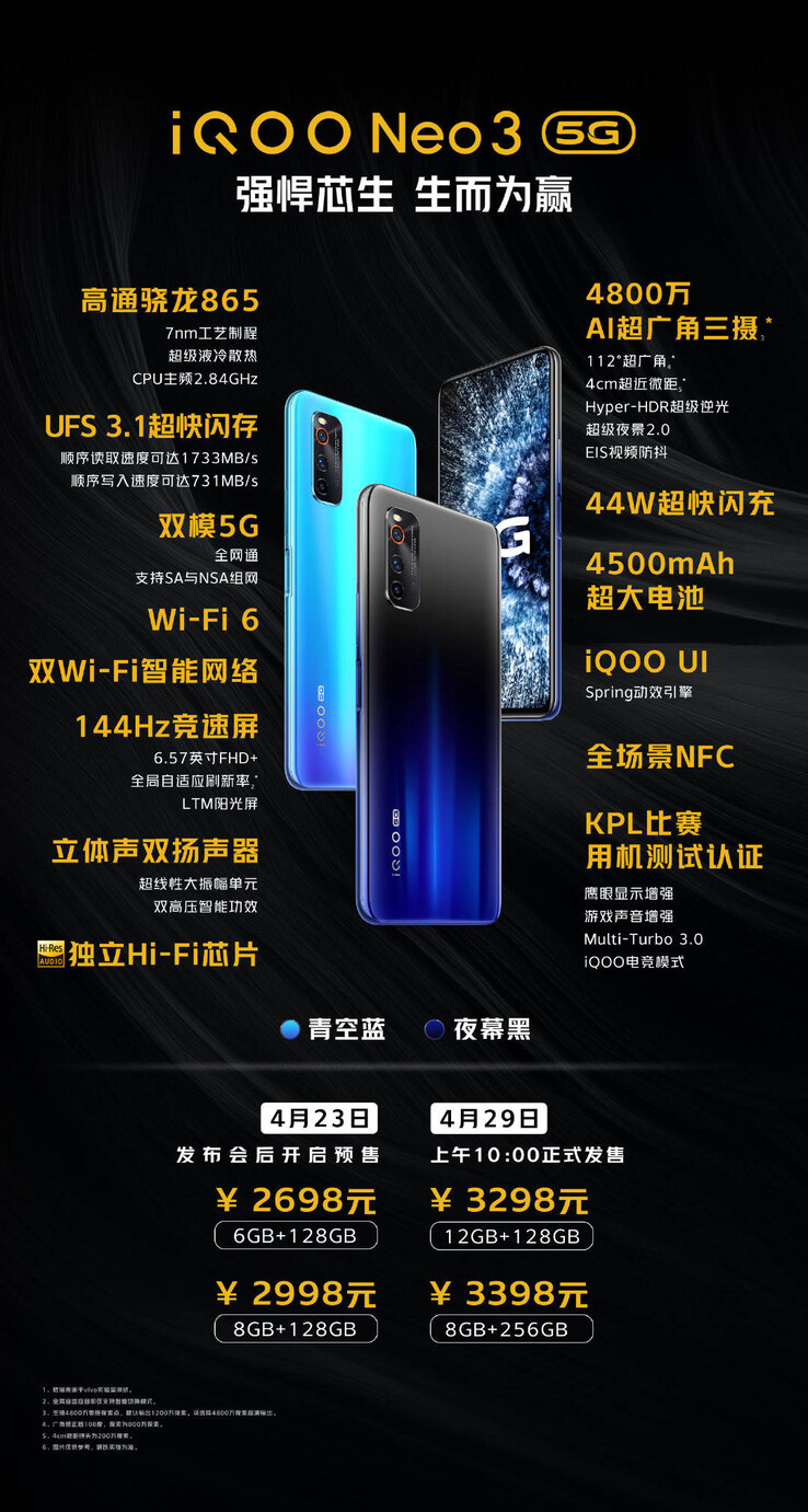 iQOO Neo 3 comes with some exciting features (image via @stufflistings on Twitter)