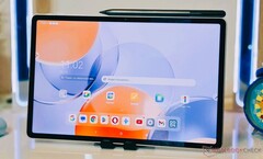 The image shows a front view of the Yoga Tab 11 from Lenovo, which features an 11.1-inch 3.2K LTPS display