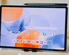 The image shows a front view of the Yoga Tab 11 from Lenovo, which features an 11.1-inch 3.2K LTPS display