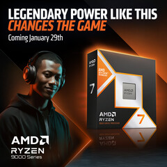 A promotional poster of the AMD Ryzen 7 9850X3D (image source: AMD)