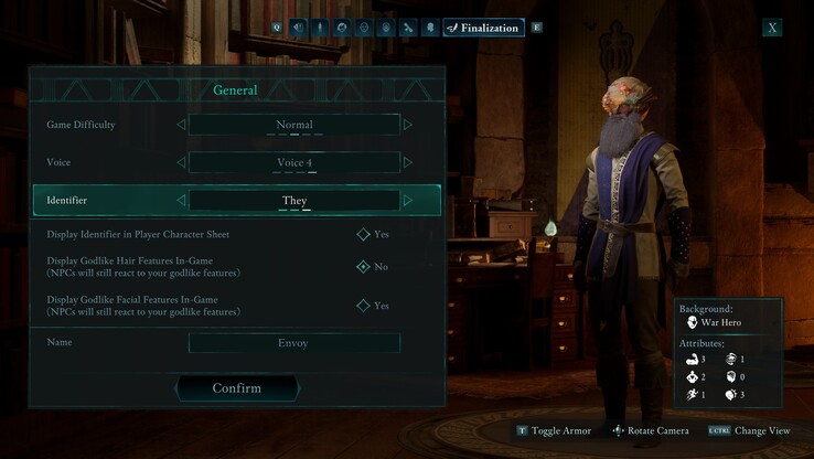 Avowed character creation options (image source: Anil Ganti, Notebookcheck)