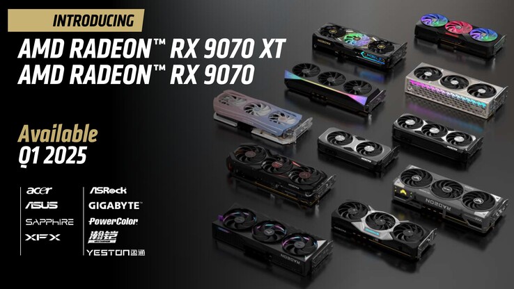 AMD Radeon RX 9070 XT and RX 9070 will be available from various AiBs (Image Source: AMD)