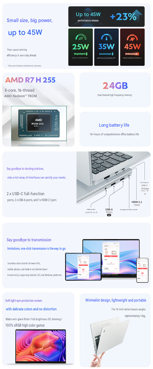 Core highlights of the laptop (machine translated)