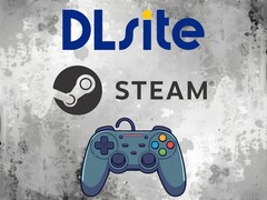 DLsite and Steam logos above controller (Image source: DLsite, Steam with edits)
