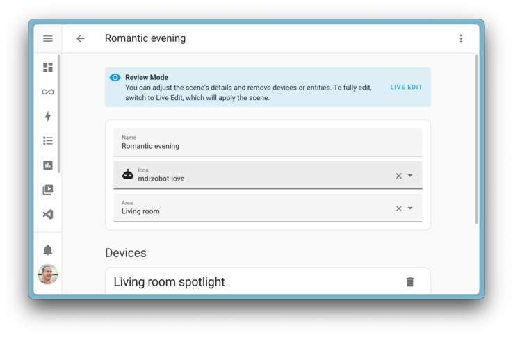 The Home Assistant 2024.12 release includes a new Scene Review Mode. (Image source: Home Assistant)