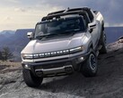 The off-road-capable electric Hummer EV pickup truck has a surprisingly decent highway range at 70 mph (Image: GMC)