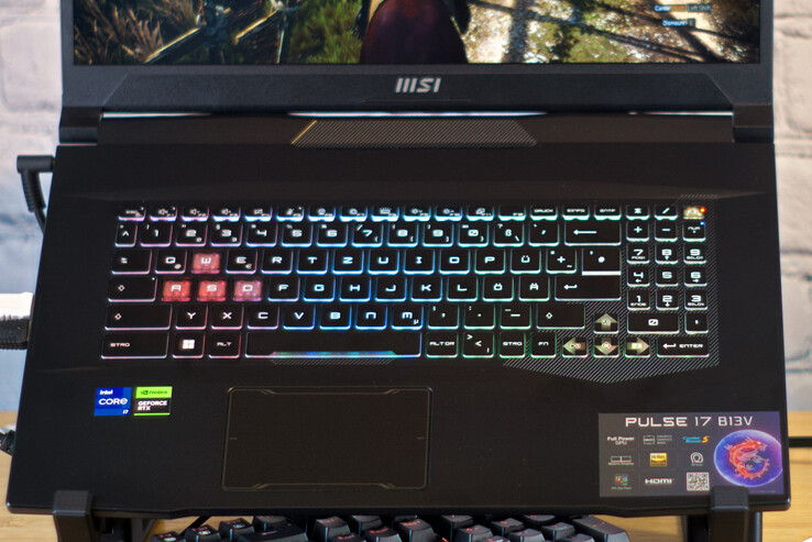 Keyboard and touchpad of the MSI Pulse 17