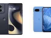 The Motorola Edge 2024 is available to buy in Black only while the Pixel 8a comes in four colors including Bay (Blue). (Image source: Motorola, Google - edited).