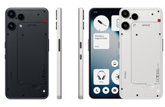 The Nothing Phone (3a) Lite in white and black colorways (Image source: Nothing)