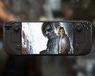 Resident Evil Requiem's promotional image on a Steam Deck. 