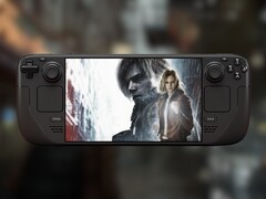 Resident Evil Requiem's promotional image on a Steam Deck. 