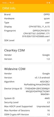 No Widevine CDM L1 support